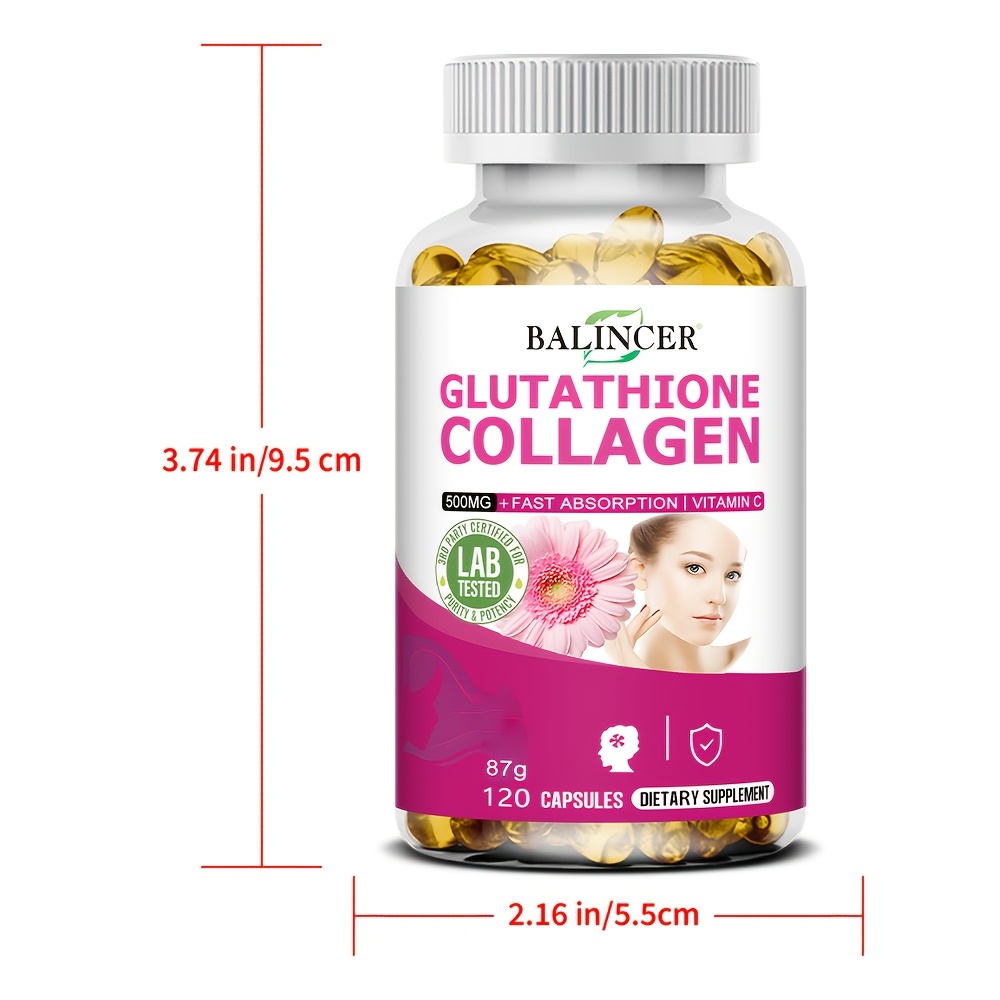 3 Bottles L-Glutathione and Collagen Supplement