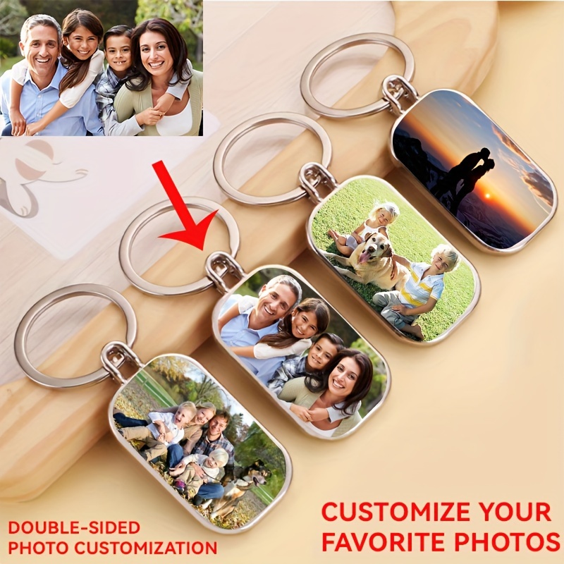 

Custom Photo Keychain - Personalized Double-sided Metal Keyring For Family, Friends & Classmates - Unique Gift Idea