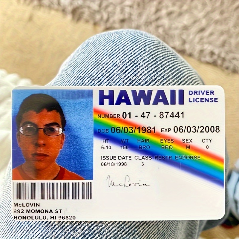 

Superbad Plastic Id Card - Hawaii Driver License - 9cm/3.54in - Party Decorations