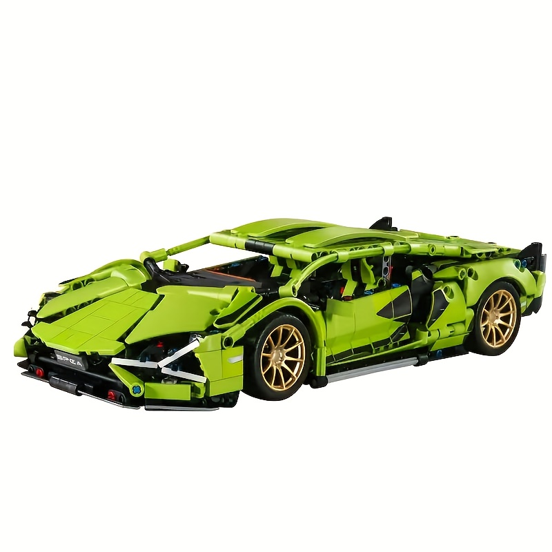 Image of 1120pcs Car Building Blocks Kit With Display Box, Advanced Mechanical-style Assembly Model, , Rolling Wheels, Collectible Desk Decor Gift