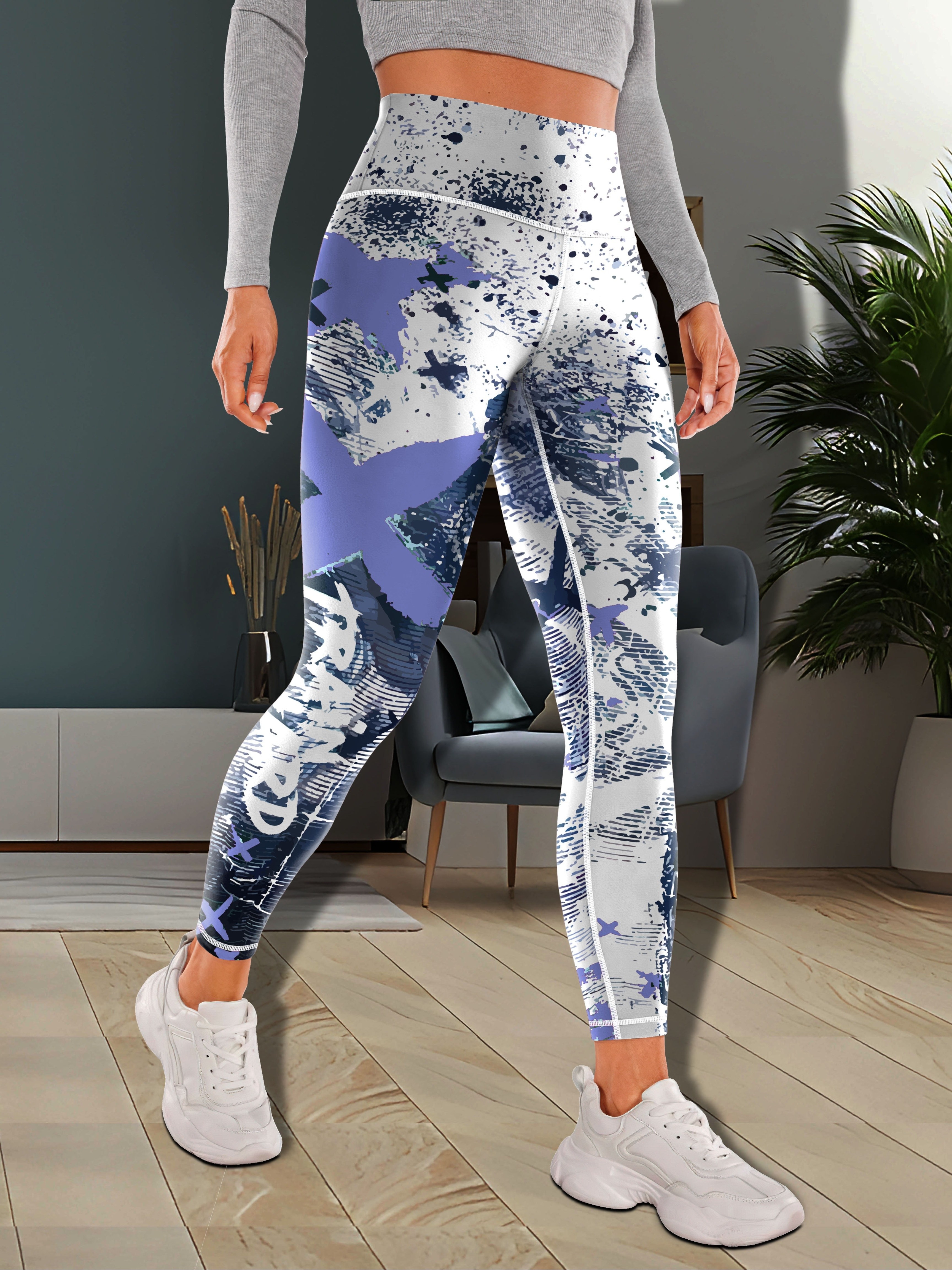 Sports Leggings Women NJGV High Waist Printed Yoga Sports Pants