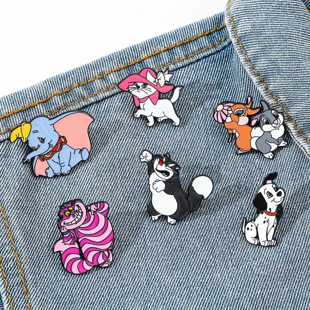 

1/6pcs Anime Cartoon Brooch Creative Marie Cat Rabbit Enamel Pin Metal Badge Jewelry Clothing Backpack Accessories