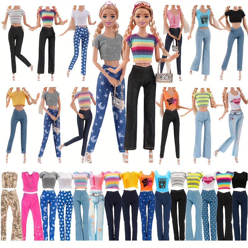 

14pcs Random Style Doll Clothes For 11.5 Inch Doll, Including 7 Random Tops And 7 Pants, Doll Clothes, Christmas Gift, 's Birthday And Party Gift, Doll Not Included