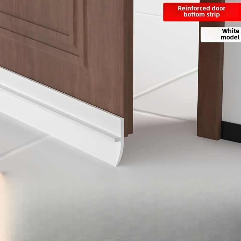 TEMU Latest Extended Windproof Door Bottom Seal Strip - Thickened Anti-theft Silicone, Self-adhesive Soundproofing And Insulation, Elastic And