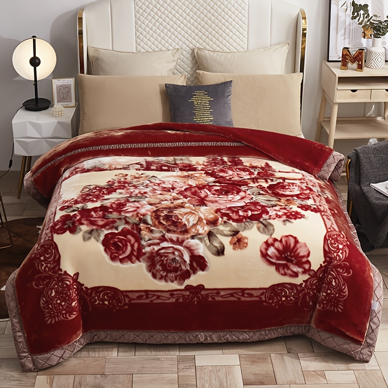 1pc winter essential double layer thickened   flannel blanket windproof breathable double sided for dual use offers superior   light beige     edge binding for   its versatile thick cover for bedding Product details 0
