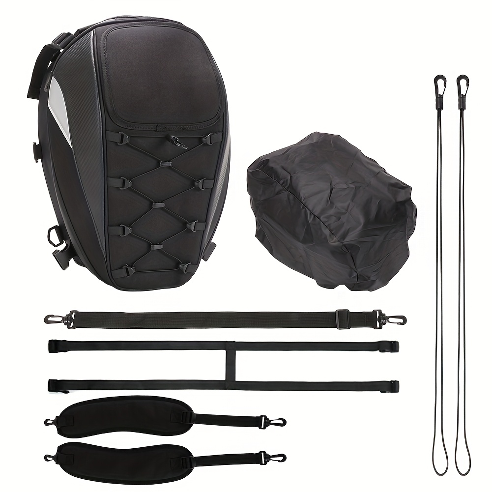 Image of Motorcycle Tail Bag Dual Use Motorcycle Backpack Motorbike Helmet Bag Outdoor Camping Bag Storage Travel Luggage Bags
