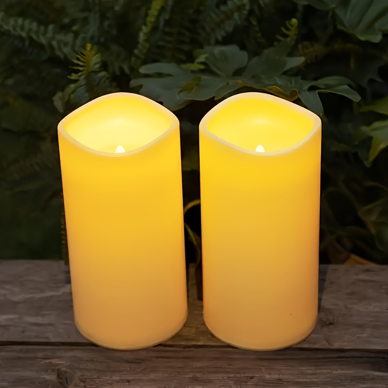 Image of 1/2pcs Solar Candle, 6-inch Solar Candle, Flameless Candle Light, Birthday Prop, Candle, Suitable For Home, Bedroom, Christmas, Halloween, Company Dinner Party, Today's Gift