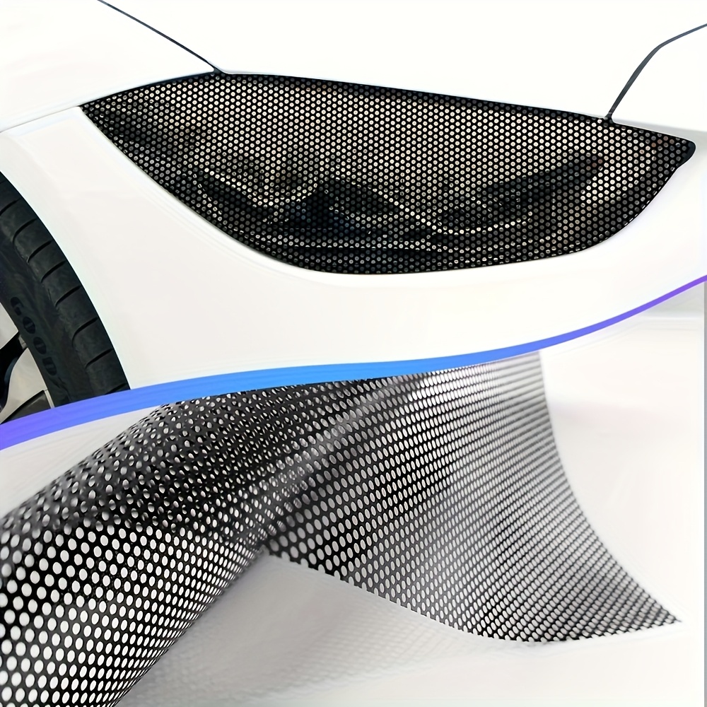 

Customizable Pvc Mesh Pattern Vinyl Wrap For Car Headlight & Taillight - Strong , , Fits Most Models - 30x122cm/11.81x48.03in