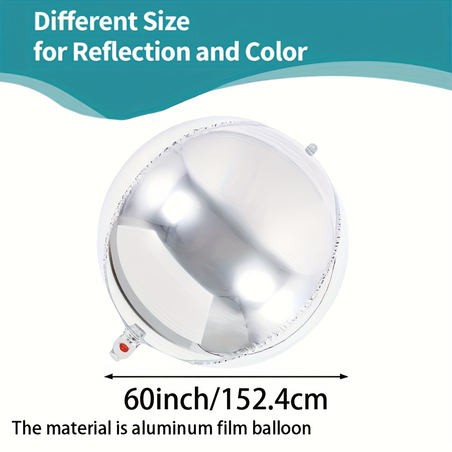 Image of Inflatable Mirror Ball 3pcs Airtight Balls Large Hanging&standing Inflatable Disco Ball Silvery Giant Mirror Balloon For Party & Wedding & Event, Halloween Decorations, Christmas Decorations