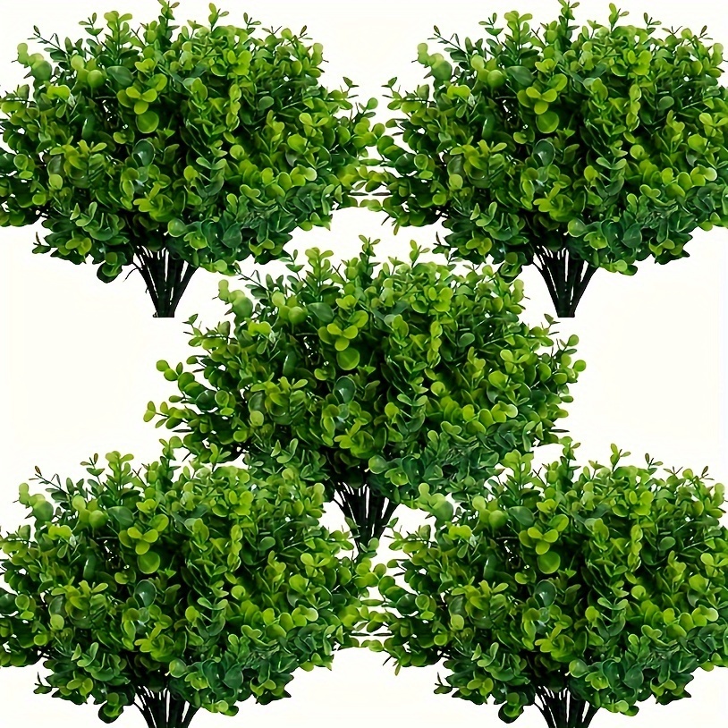 

12pcs Uv-resistant Artificial Boxwood Bushes - Indoor & Outdoor Decor, Ideal For Weddings And Home Gardens