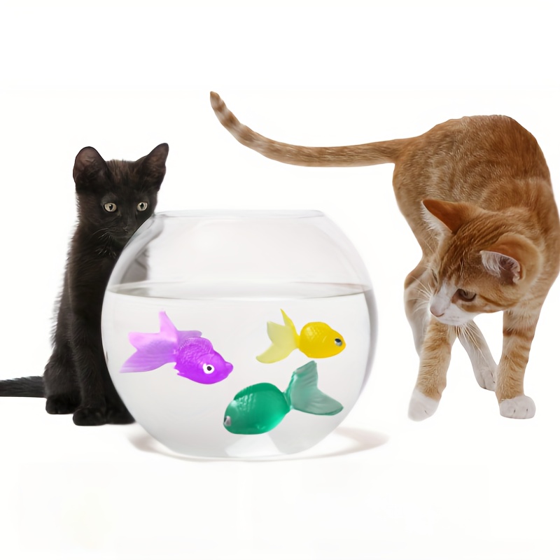 

Floating Cat Toy Set - 6/12 Piece Interactive Indoor , Multi-colored Plastic Fish Toys For Cats, Ideal For Aquariums, Summer Party, And Christmas Gifts - Tpr Material, No Battery Required