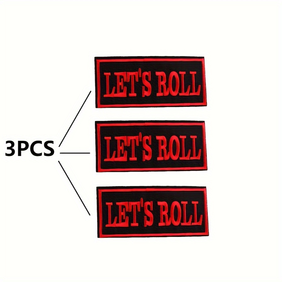 TEMU 3pcs English Embroidered Fabric Patches, Rectangular English Letter Embroidered Fabric Patches, Clothing Decoration, Men's Clothing Accessories
