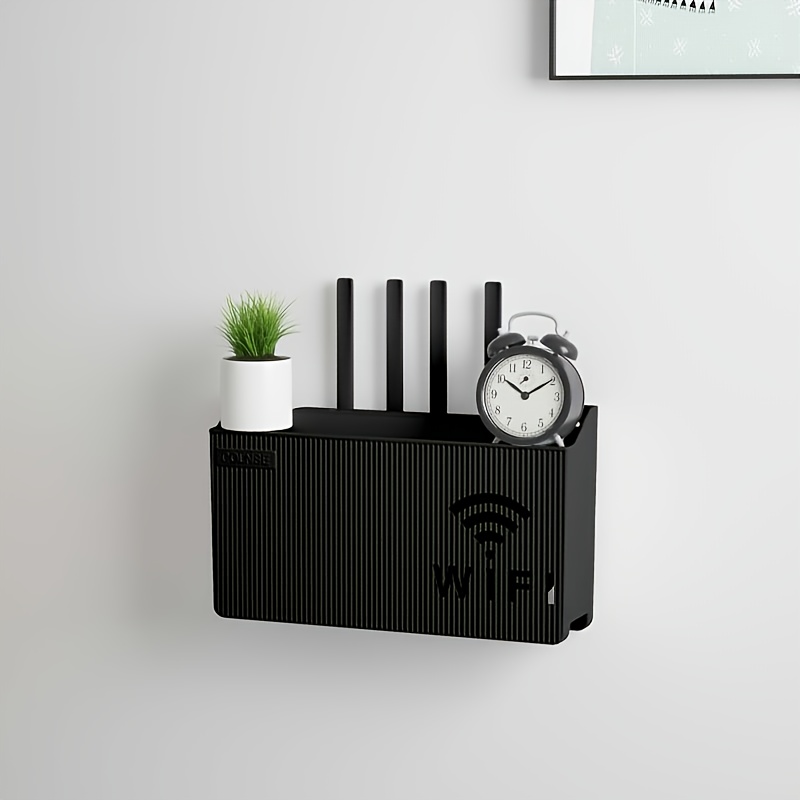 Wireless Router Storage Shelf, Wall-mountable Plastic Organizer Box – For Home Decor, Room Office Use, Multi-functional Wifi Router Holder & Tool Rack, Utility Racks