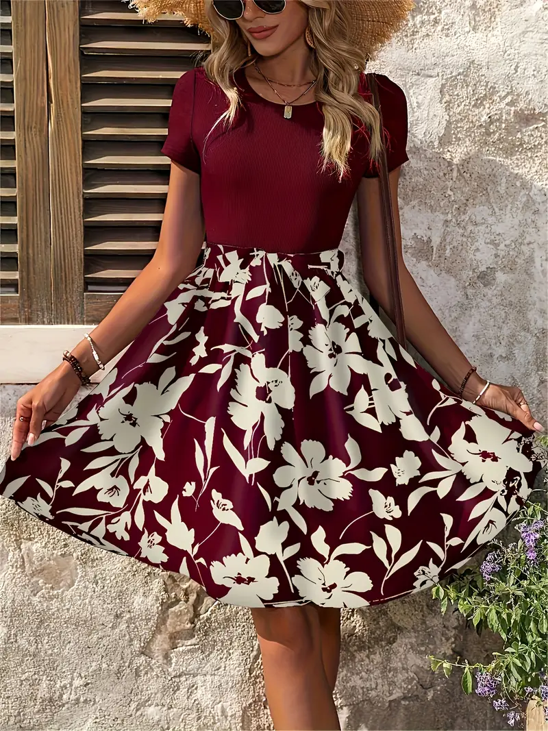 fashionable womens floral print dress stylish dress features - Temu fashionable womens floral print dress stylish dress features - Temu