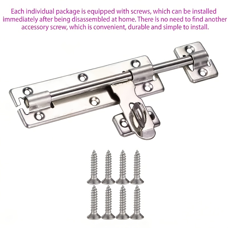 2 Pack Stainless Steel Sliding Bolt Latch Lock