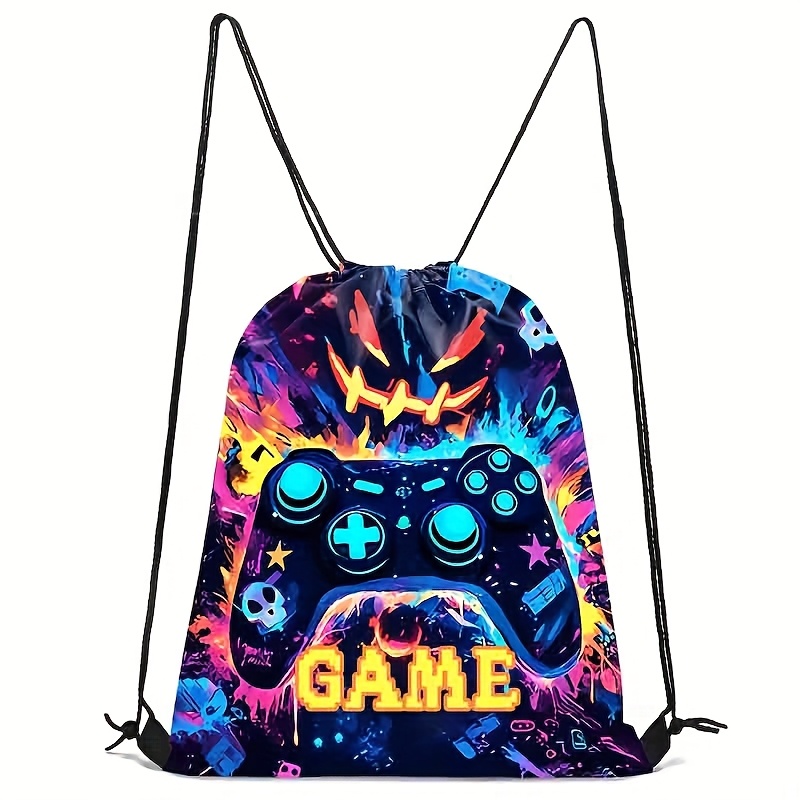 TEMU Pochette à cordon de serrage avec motif de de jeu cool, sac à chaussures de voyage, sac à dos de sport pour de gym, sac de voyage d'extérieur à