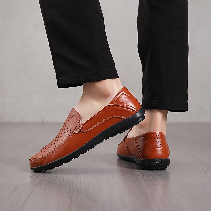 Men's Solid Slip On Loafer Shoes, Comfy Casual Non Slip Soft Sole Shoes For  Men's Outdoor Activities