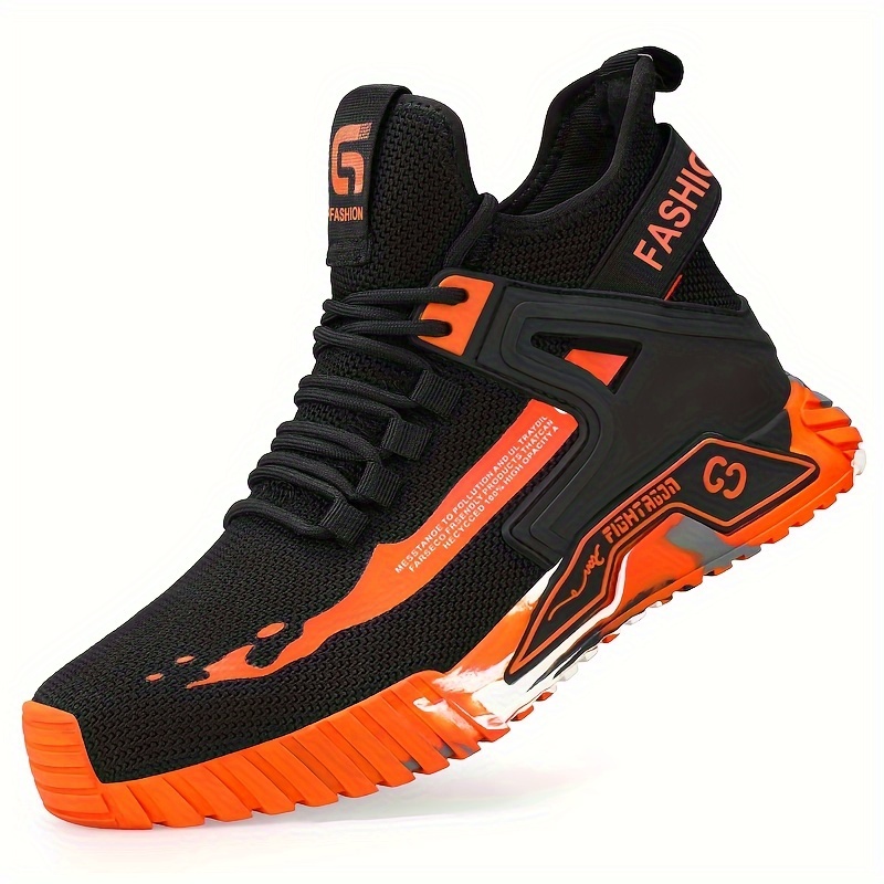Unisex High-* Construction Boots, Breathable Sporty Style Safety Shoes,  Anti-Puncture Midsole, Rubber Sole, Comfortable Fabric I