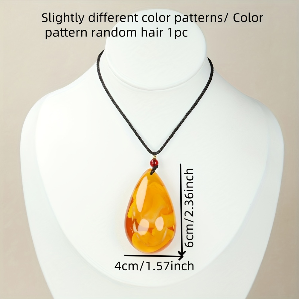 Boho Resin Pendant Drop Necklace for Men and Women