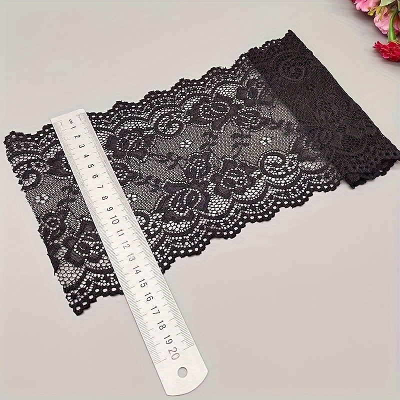1 Yard Luxurious Thick Soft Stretchy 15cm Wide Lace Trim - Perfect For Diy Crafts And Sewing - Ideal For Lingerie, Skirts, And Dresses - High-quality Fabric With Exquisite Lace Ribbon Design