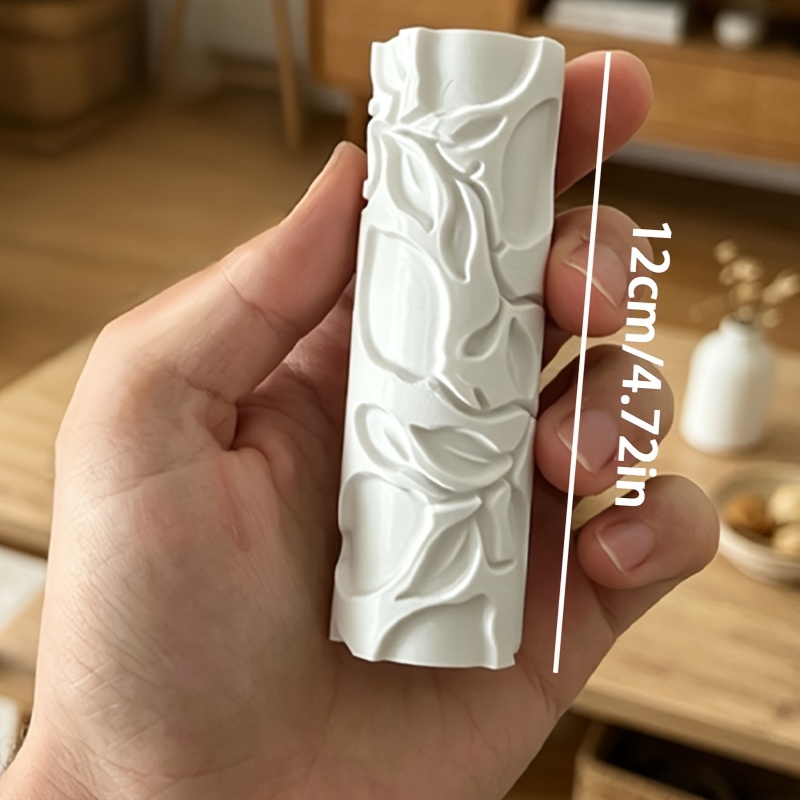 E-shop Polymer Clay Texturroller mit hoher Detailgenauigkeit, Zitronenblattmuster, tiefgeprägtes Design, mit stilisierten Zitronen, gewundenen Ranken
