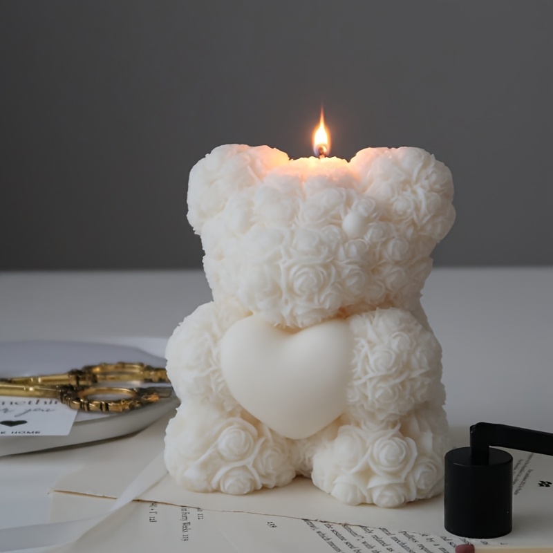 3d teddy bear candle mold] silicone bear candle mold 3d Temu Poland