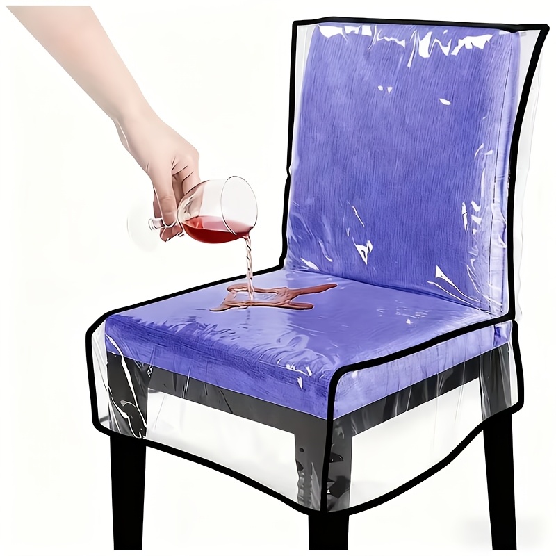 TEMU Housses de chaises de cuisine, protections de siège transparentes, housses de chaises de salle à manger en plastique avec , housses de chaises
