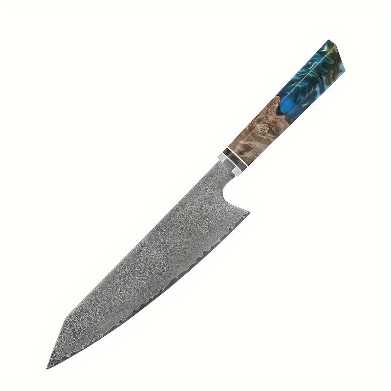 TEMU 1pc Damascus Steel Knife Professional Kitchen Knife High Carbon Stainless Steel And Wear Resistant For Gift ,, A Gift For