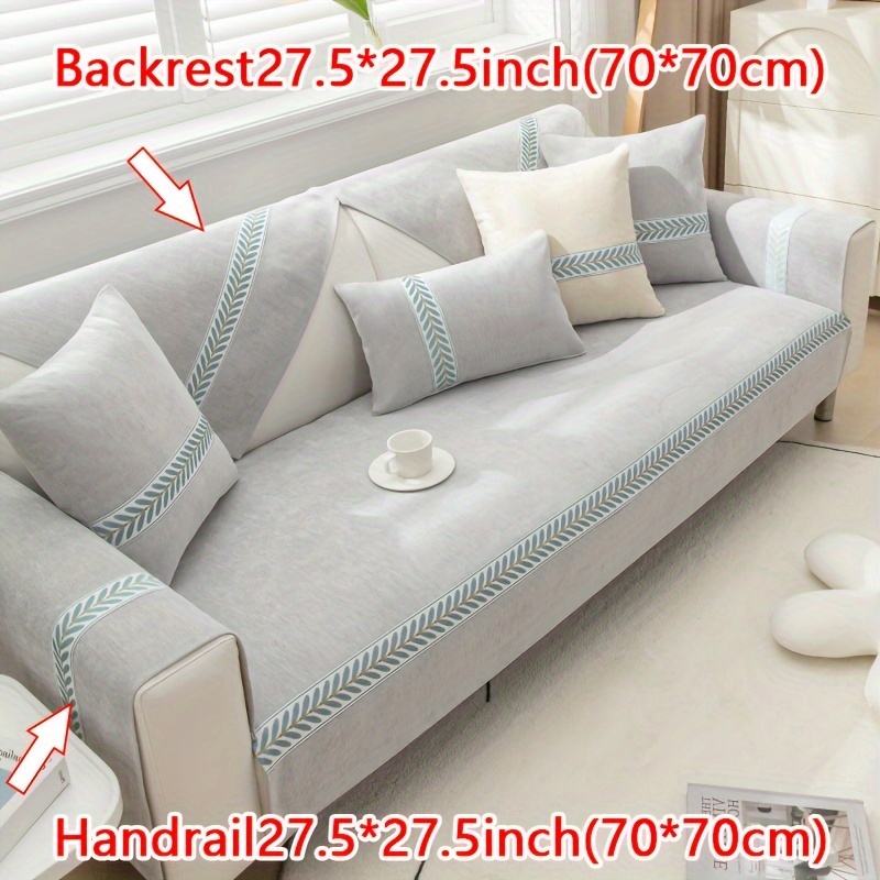 TEMU 1pc Of Solid Color Sofa Cushion, Suitable For , Easy And Modern, Anti-slip Backrest Cover, Universal Full Wrap Seat Cushion