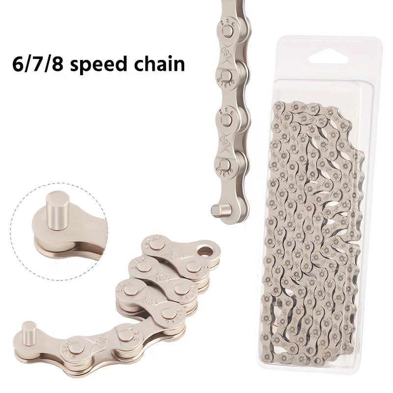 Image of Toopre Mountain Bike Chain, 6-7-8 Speed 9 Speed 10 Speed 11 Speed 12 Speed Road Bike 24 Speed 27 Speed 30 Speed Variable Speed Chain, 116 Sections, Cycling Additions