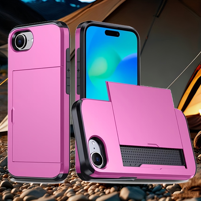 TEMU Phone Case: Shockproof Phone Case Compatible With Iphone 17 Pro Max 17 17 16e 16 15 14 13 12 11 Pro Max 13 12 Mini, With Card Slot, Featuring