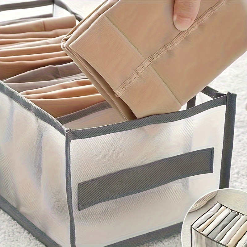 7-Drawer Clear Closet Organizer with Handles - Washable Nylon Fabric Storage Bins for Jeans, T-Shirts, Clothes | Foldable Shelves, Space-Saving Design for Wardrobe & Closet Organization, Clothes Organizer Storage, Durable Fabric Bins, Home Organization, Compact Storage, Easy to Clean, Busy Professionals
