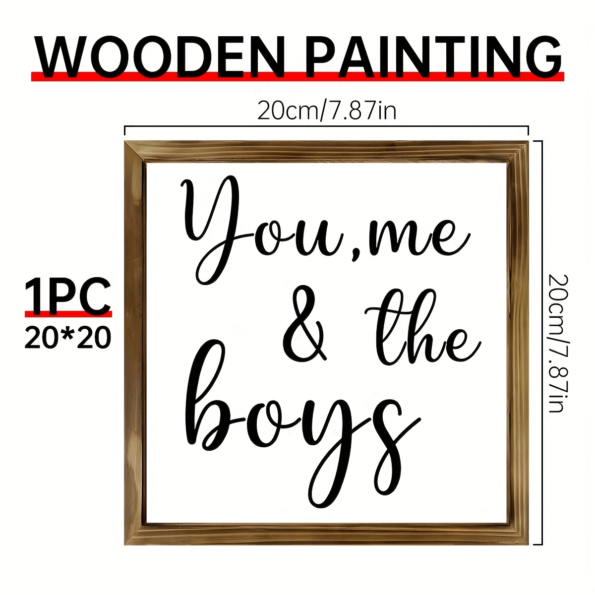 TEMU A Single Wooden Sign In Design That 'you, Me & ' - A Versatile Wood Plaque Suitable For Home Decoration, Featuring An Uplifting Family Saying