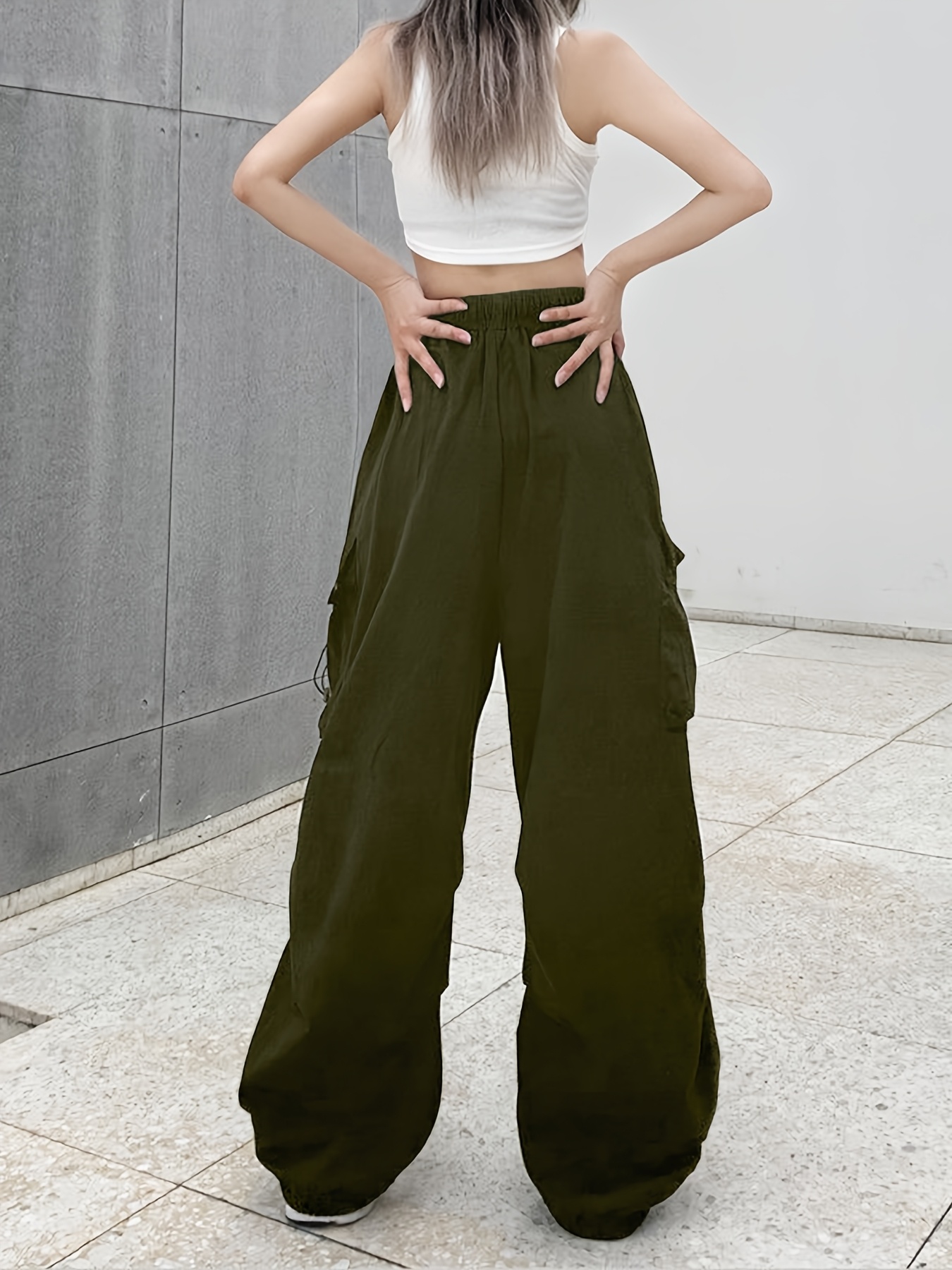 Women's Lightweight Breathable Cargo Pants with Side Pockets Adjustable  Drawstring Waist Loose Fit Yoga Joggers for Gym, Casual Wear, Spring