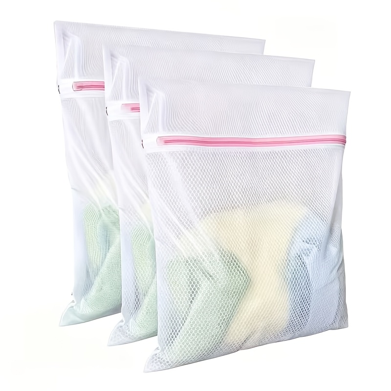 TEMU Ensemble de 3 sacs à linge en durable avec fermeture éclair | Convient pour les vêtements délicats, et les articles de vêtement, sacs à linge