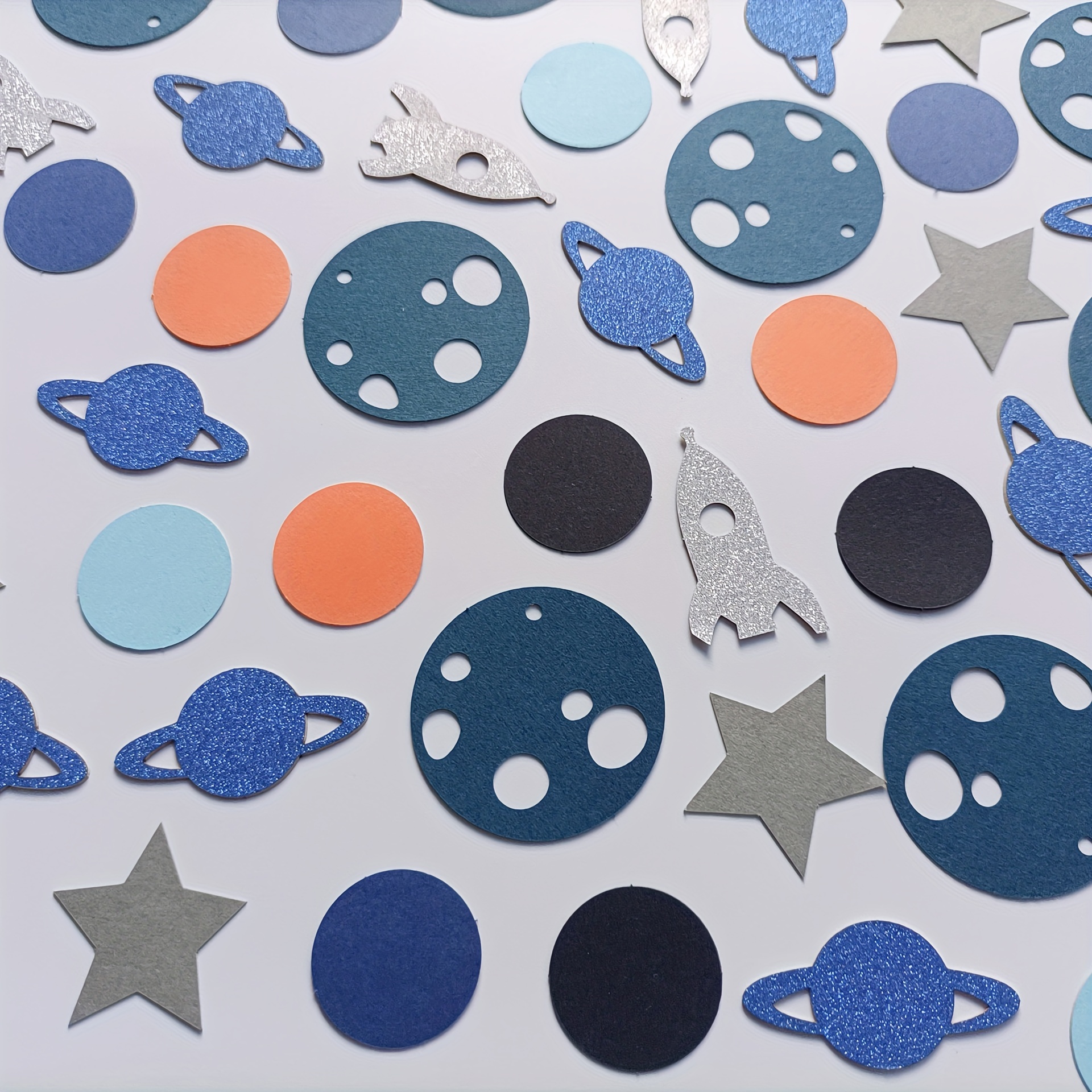 

100pcs Space Themed Birthday Confetti - Superhero Paper Table Decorations For Party, Outer Space Galaxy Confetti For Wedding, First Birthday, And Space-themed Celebrations