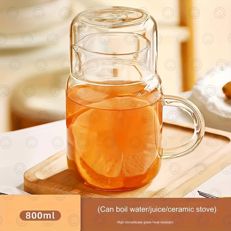 TEMU 27.05 Oz Large Capacity Heat-resistant Glass Set: With Lid Design, Suitable For Juice, Coffee, Bedside Drinking Water, Tea And Milk, Ideal For