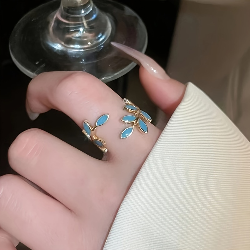 Copper Open Ring Tree Leaf Design for Women