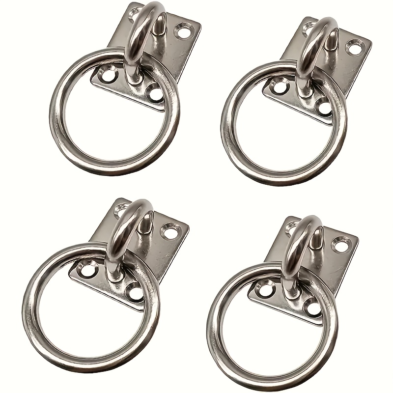 TEMU 4 Marine-kwaliteit 304 RVS Vierkante Ooglussen, 3/16 Inch (5mm) - Gepolijst Oppervlak, Corrosiebestendig, Geschikt voor Boottochten en