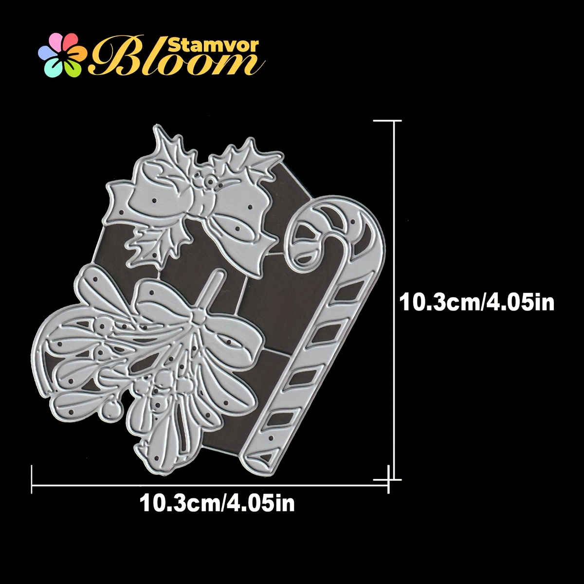 Metal Cutting Dies For Decorations Featuring Christmas Layers, Bows, Olive Branches, Candy Canes, And More, Perfect For Scrapbooking, Greeting Cards, And Home Holiday Decor