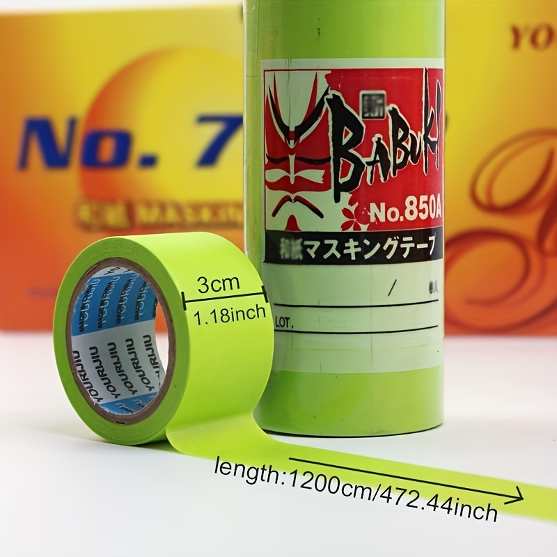 TEMU Ruban de masquage en japonaise verte citron | Largeurs 1.8cm/2cm/2.4cm/3cm/4cm/5cm, résistant à la chaleur, couverture amovible, idéal pour la