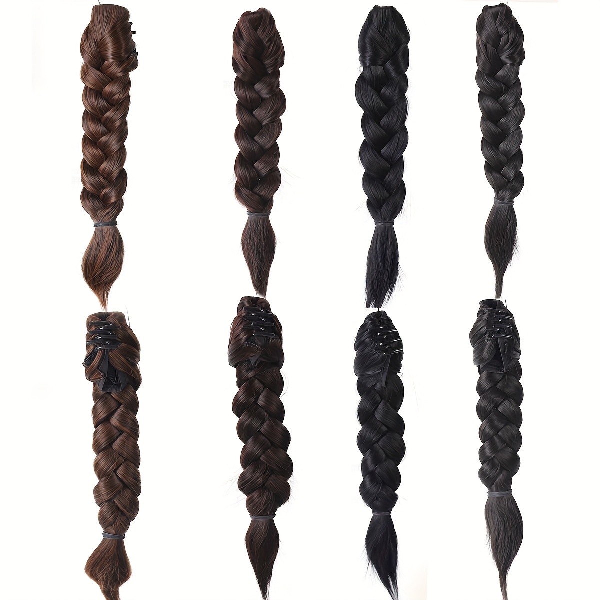 14 inch high temperature fiber braided ponytail extensions straight hair versatile styling for all hairstyles durable heat resistant sleek natural look for women hair accessories details 3