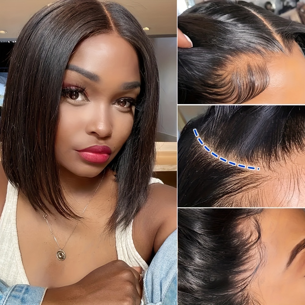 

Short Bob Cut Human Hair Wig - 180% Density 13x4 Lace Front Wig With Natural Hairline And Baby Hair