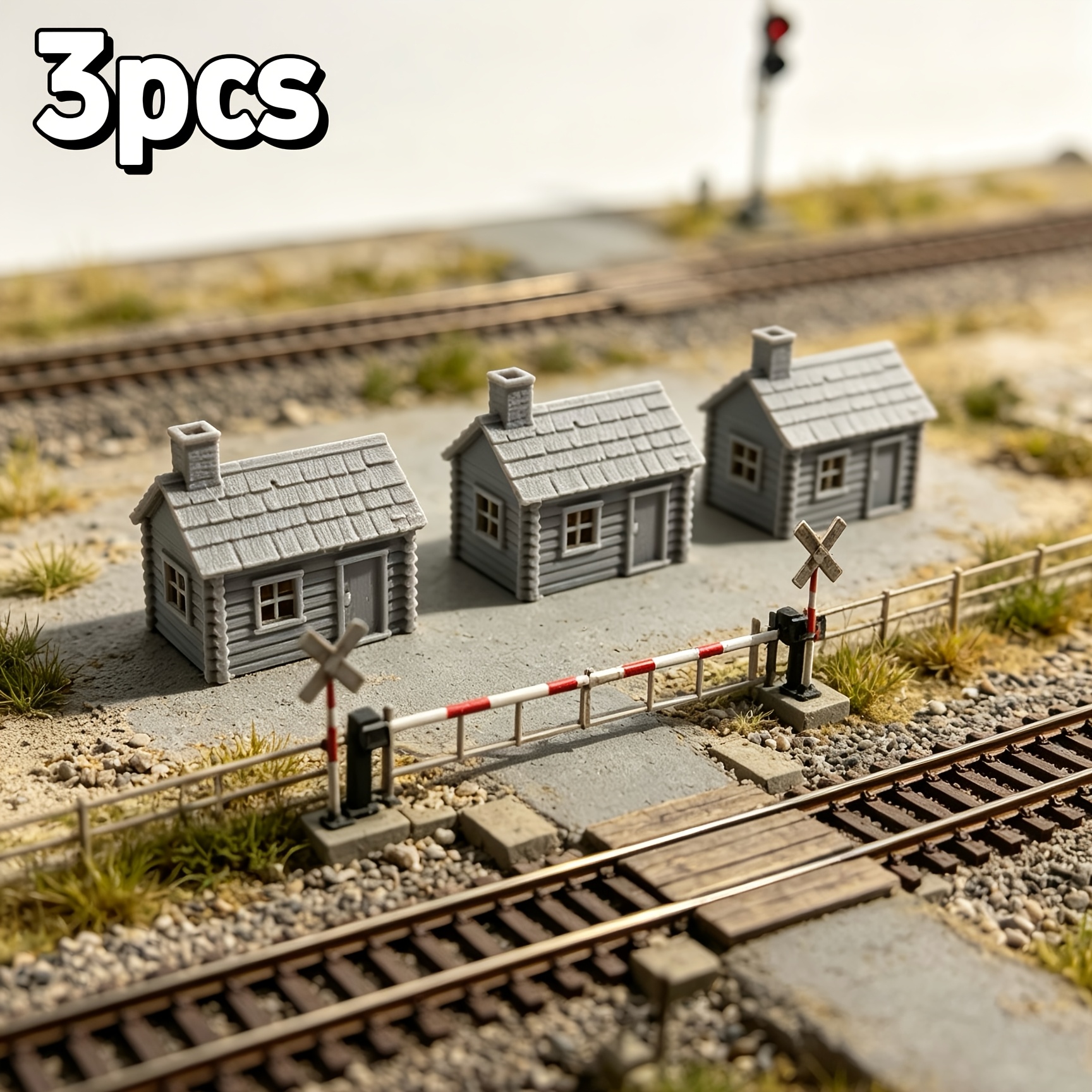 TEMU 3pcs 3d-printed N-scale Model Train Track & Building Suitable For Factory Layouts, Historical , Diorama Accessories Compatible For Train