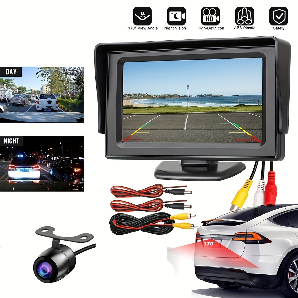 

4.3-inch Car Rearview Camera + Rearview Image Monitor Kit With Night Vision Rear Camera For Cars Sedans
