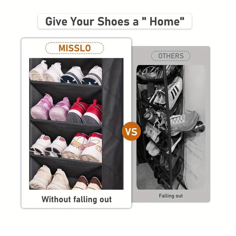 Rangement Chaussure Camping Car MISSLO Étagère à Chaussures à Suspendre Pour Porte De Camping Porte Chaussures Suspendu