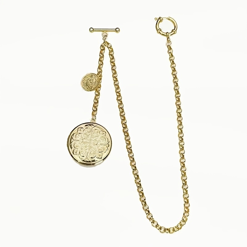 TEMU Vintage Nostalgic Men's Suit Belt Chain, Long Multi-functional Brooch Pocket Watch Accessory Y34