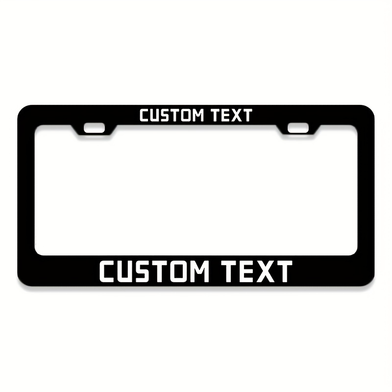 TEMU 1pc Customizable Car License Plate Frame, Stainless Steel, Personalized License Plate Frame, Custom Text And Numbers, Suitable For Car License