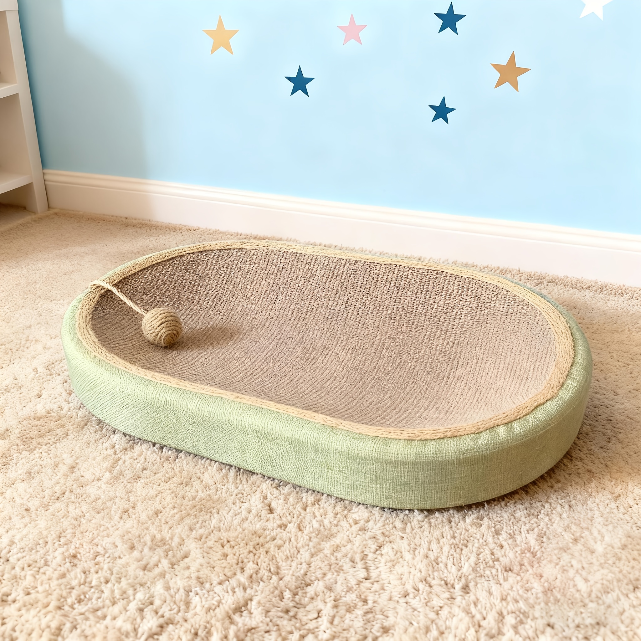 E-shop Großes 60 cm/23,6-Zoll Kratzbrett-Katzenbett-Hundebett – Strapazierfähiges ovales Katzenbett, keine Montage erforderlich, für alle Jahreszeiten