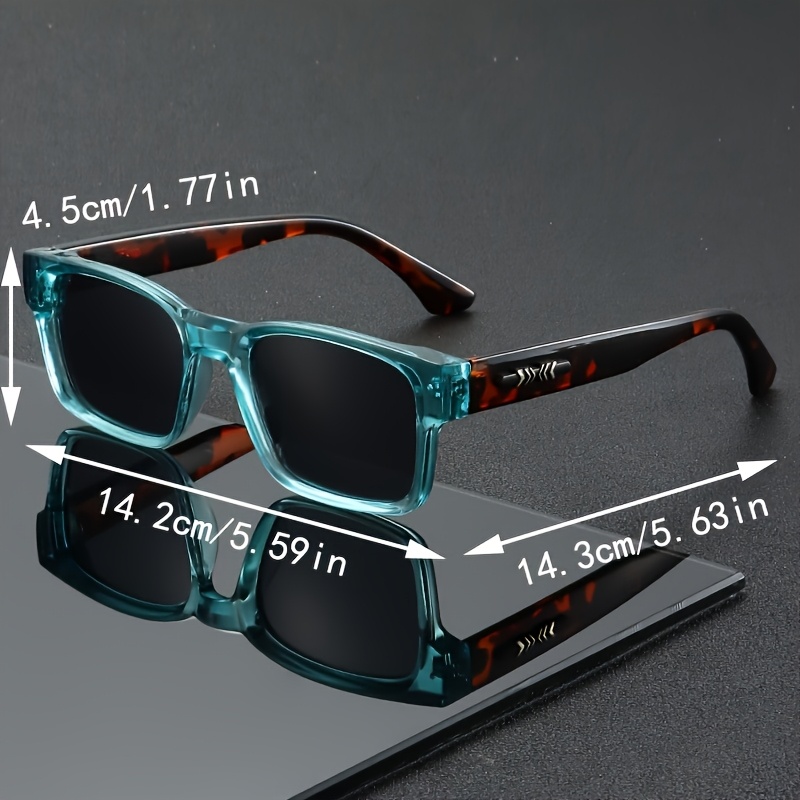 BERTANS Retro Square Glasses - Full-Rim Frame, Wide Fit (139mm+), Turquoise & Dark Brown, Everyday & Formal Eyewear for Men and Women - Perfect Gift for Birthdays, Anniversaries, Graduation, Father's/Mother's Day, Fashion Accessory, Trendy Frames